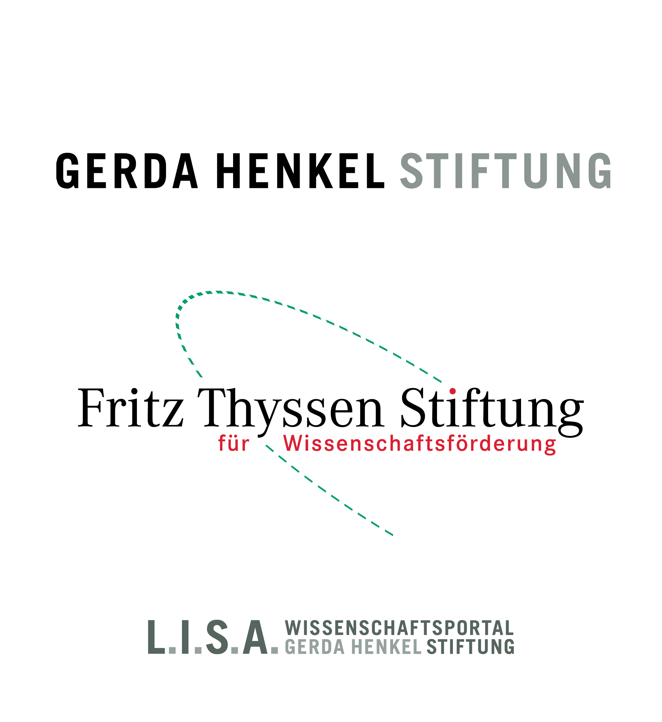 Logos Gerda Henkel Stiftung, Fritz Thyssen Stiftung, L.I.S.A. Wissenschaftsportal Gerda Henkel Stiftung